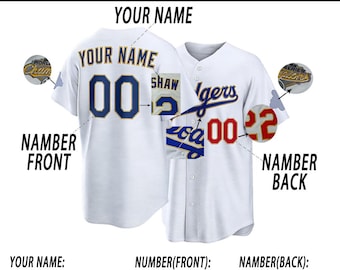 Camiseta de béisbol personalizada de Los Ángeles, camiseta con nombre y número bordados a medida.