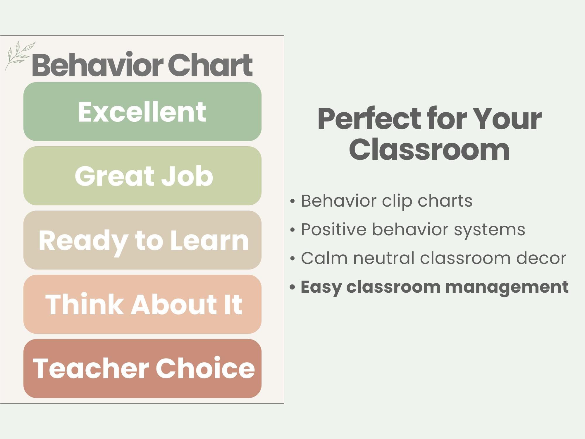 Editable Behavior Chart | Neutral Classroom Behavior Clip Chart ...
