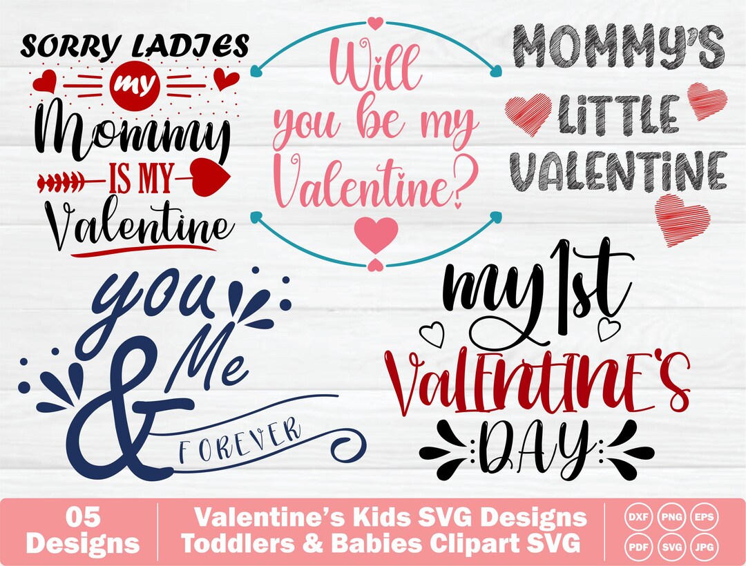 Mommy's Little Valentine SVG Bundle, Valentines Day Shirt Designs for ...