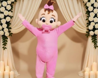 Baby Girl Cute Baby Gender Reveal Mascot Costume