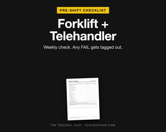 Forklift Telehandler Inspection Checklist | Weekly Pre-Shift Safety Form (PDF)