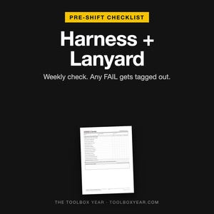 Harness and Lanyard Inspection Checklist | Weekly Fall Protection PPE Form (Printable PDF)