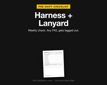 Harness and Lanyard Inspection Checklist | Weekly Fall Protection PPE Form (Printable PDF)