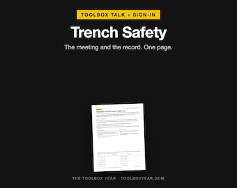 Trench Safety Toolbox Talk with Sign-In Sheet (PDF Download)