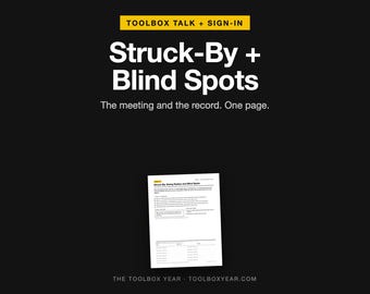 Struck-By Safety Talk: Swing Radius Blind Spots, Sign-In Sheet (PDF)