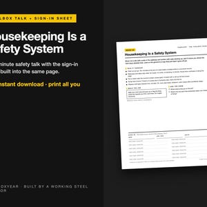 Housekeeping Safety Toolbox Talk with Sign-In Sheet (PDF) image 2