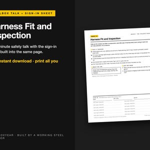 Sicherheitseinweisung zu Passform und Inspektion von Gurten | Anwesenheitsliste (PDF) Bild 2