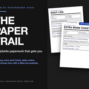 Contractor Jobsite Daily Log, Extra Work Ticket, Delay Notice (PDF) image 2