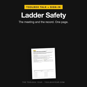 Ladder Safety Toolbox Talk with Sign-In Sheet (PDF)