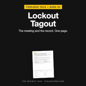 Lockout Tagout Toolbox Talk med inloggningsblad (PDF)