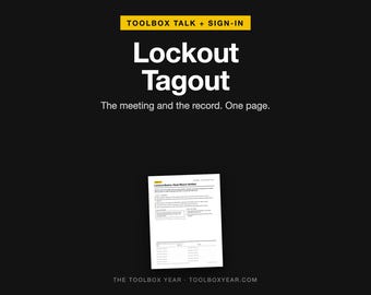 Lockout Tagout Toolbox Talk met inschrijfformulier (PDF)
