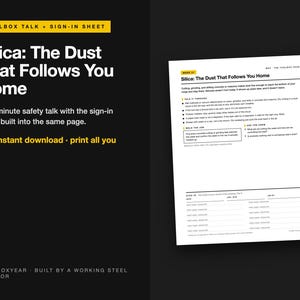 Silica Dust Toolbox Talk with Sign-In Sheet (PDF) image 2