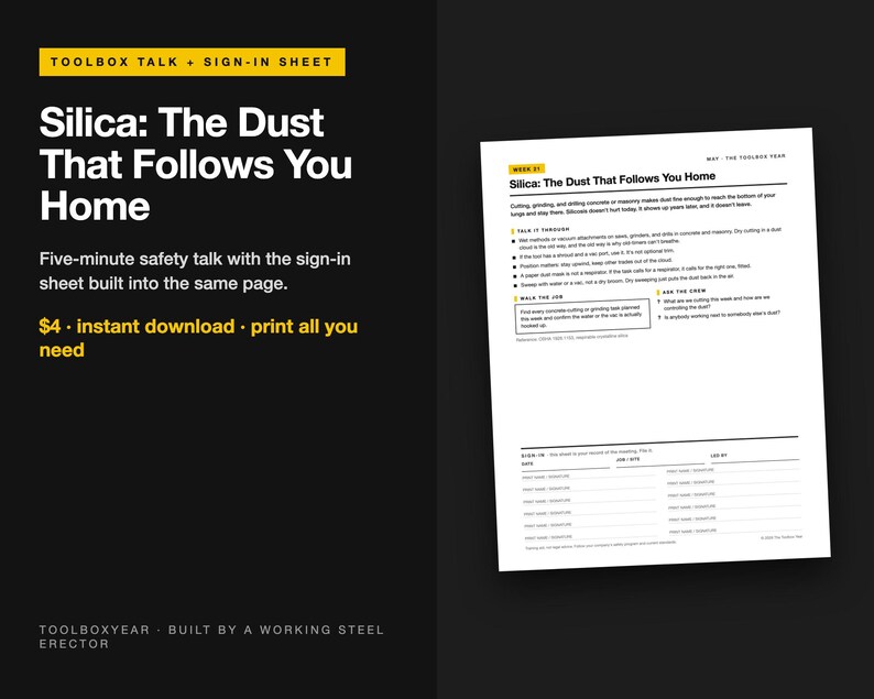 Silica Dust Toolbox Talk with Sign-In Sheet (PDF) image 2