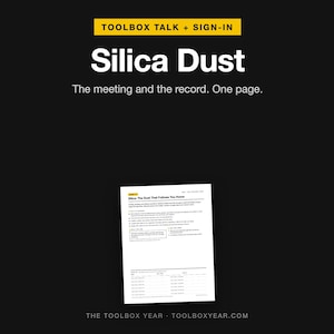 Silica Dust Toolbox Talk with Sign-In Sheet (PDF)