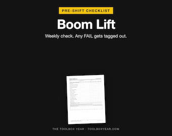 Aerial Boom Lift Inspection Checklist | Weekly Pre-Shift Safety Form (PDF Download)