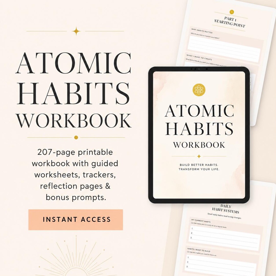 Habit Stacking Worksheet.pdf Atomic Habits Workbook Printable, Habit Tracker, Goal Setting Planner ...