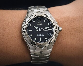 Seiko Kinetic Auto Relay 5J22-0A50 Men\'s Stainless Steel Diver Watch 20 BAR Seiko Kinetic Auto Relay 5J22-0A50 Dive Watch, Rare Vintage  main image 4