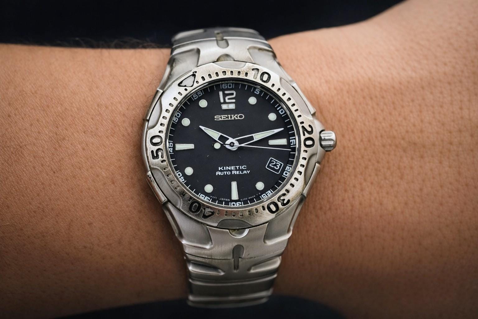 Seiko Kinetic Auto Relay 5J22-0A50 Dive Watch, Rare Vintage