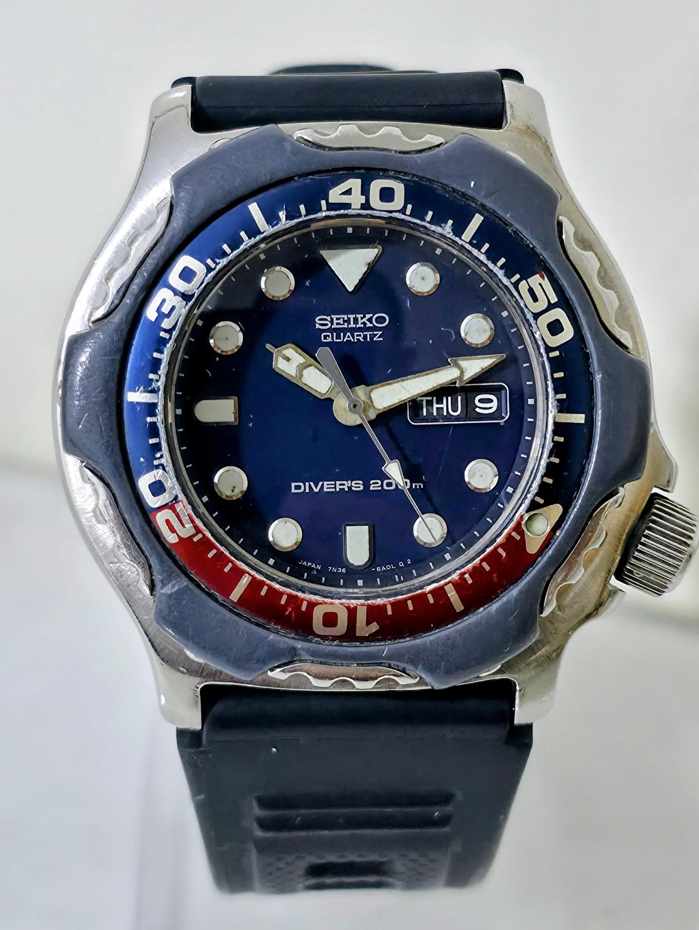 Rare Vintage Classic Watch Seiko 7N36-6A0A Scuba Diver's 200m