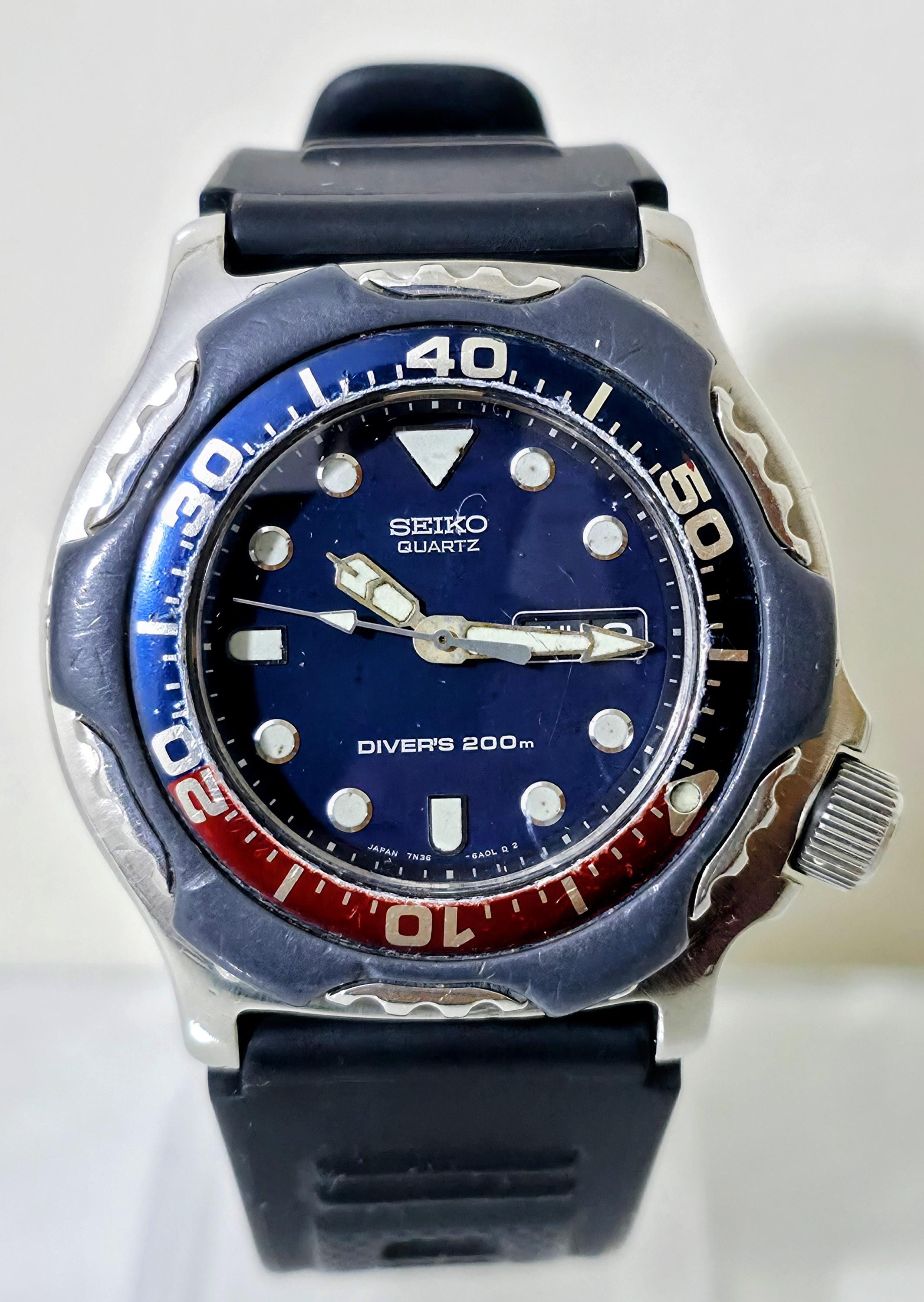 Rare Vintage Classic Watch Seiko 7N36-6A0A Scuba Diver's 200m