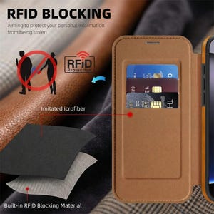 Magnetic Leather Wallet Phone Case with Flip Cover & Card Holder, Luxury Shockproof Case for iPhone 17, 16, 15, 14, 13, 12, 11 Pro Max
