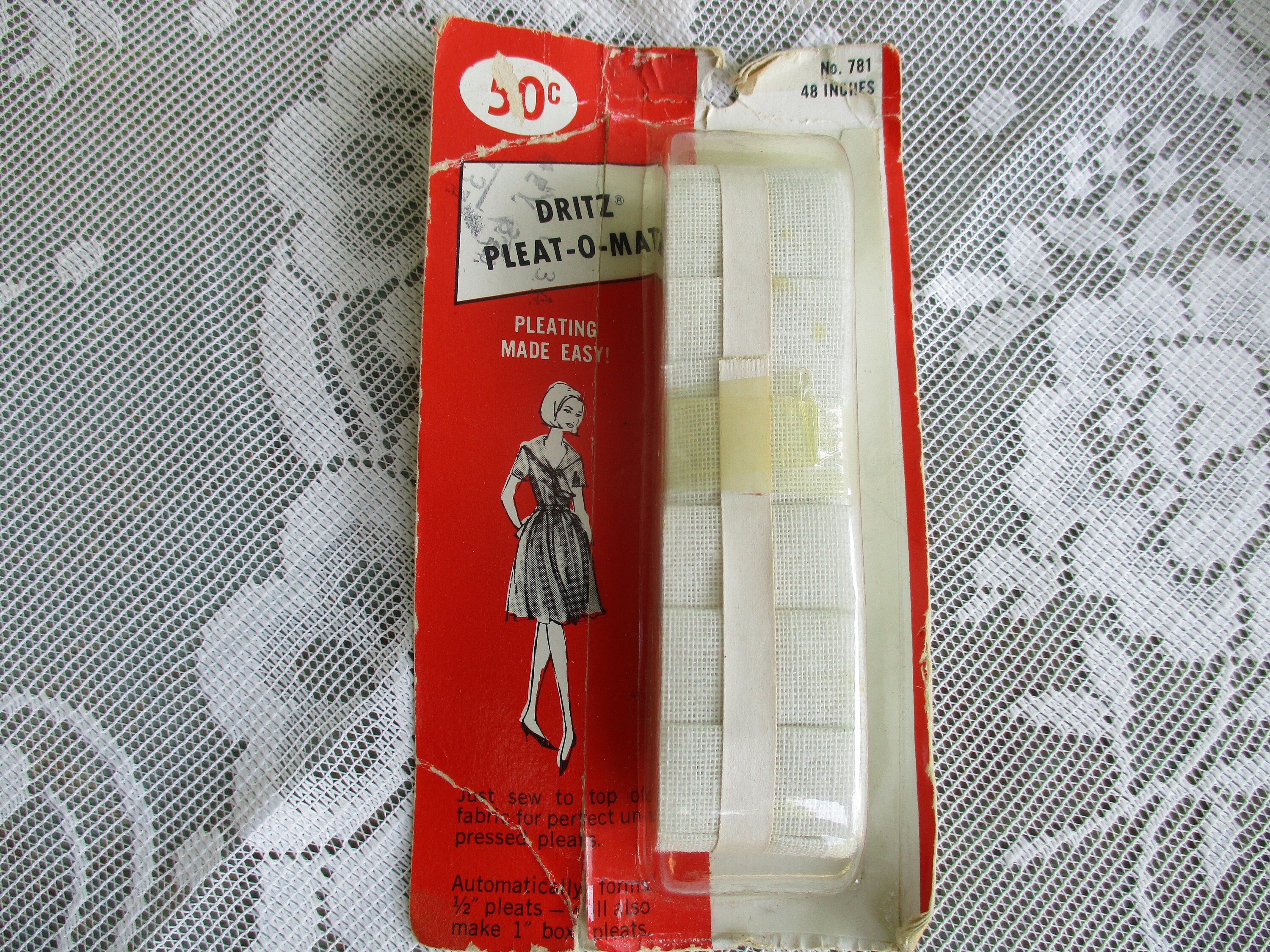 Dritz Pleat-o-matic Pleating Tape Vintage 1966 Sewing Notion