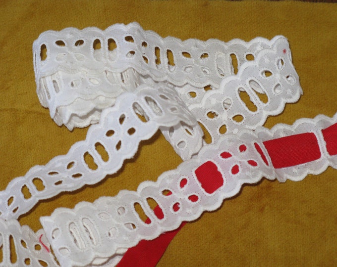 Vintage Eyelet Ribbon Insertion Lace Trim WHITE 1 Yard 1 Etsy