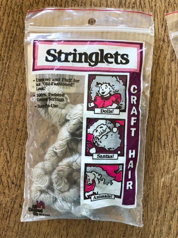 White Stringlets 100% Cotton String Doll & Craft Hair 