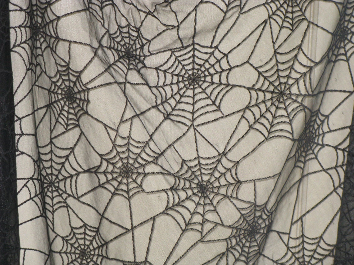 Halloween Spider  Fabric Black Sheer Fabric with Black Etsy