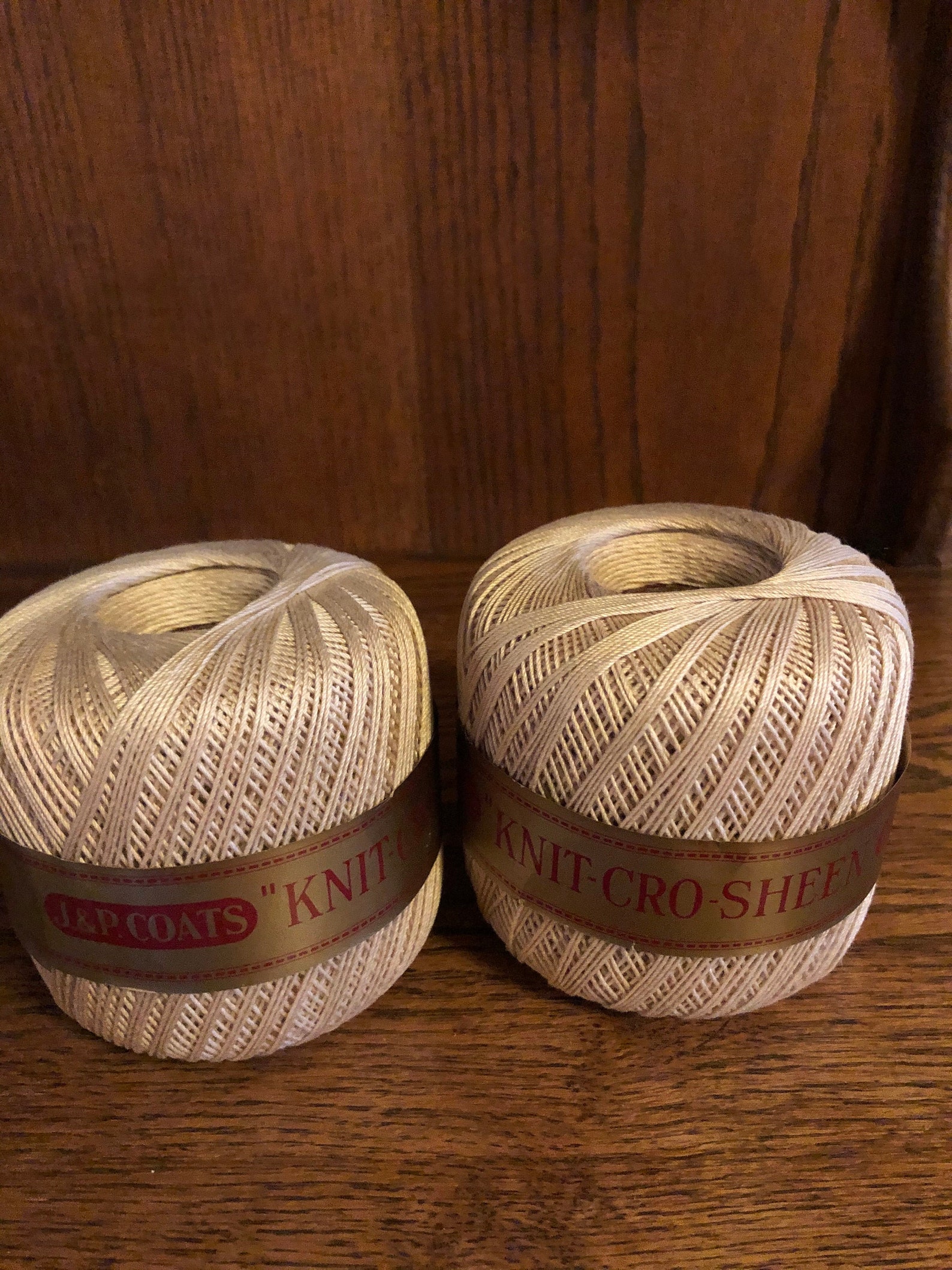 Knit Cro Sheen J&P Coats Cotton Crochet Thread 2 skeins Beige Etsy