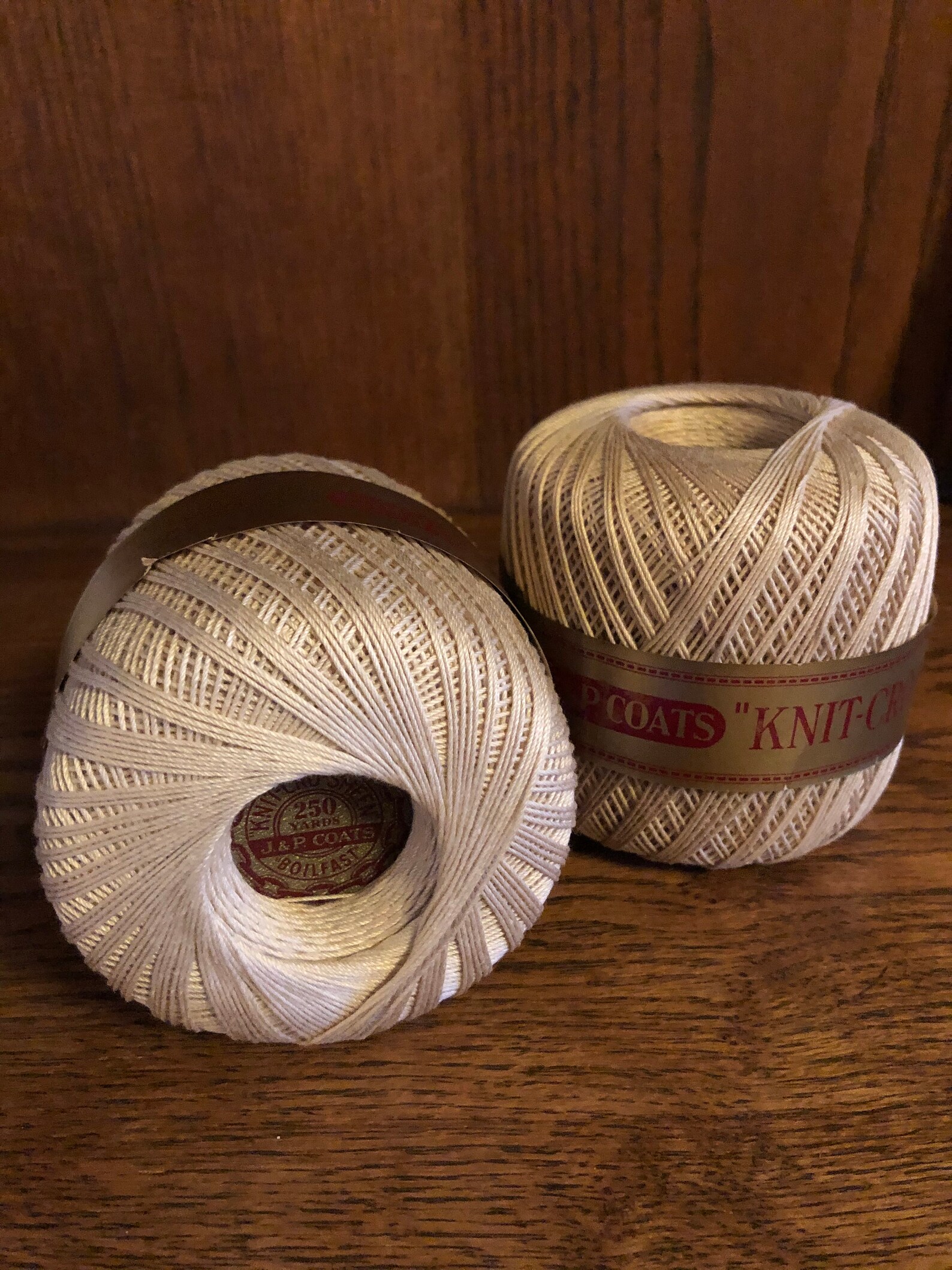 Knit Cro Sheen J&P Coats Cotton Crochet Thread 2 skeins Beige Etsy