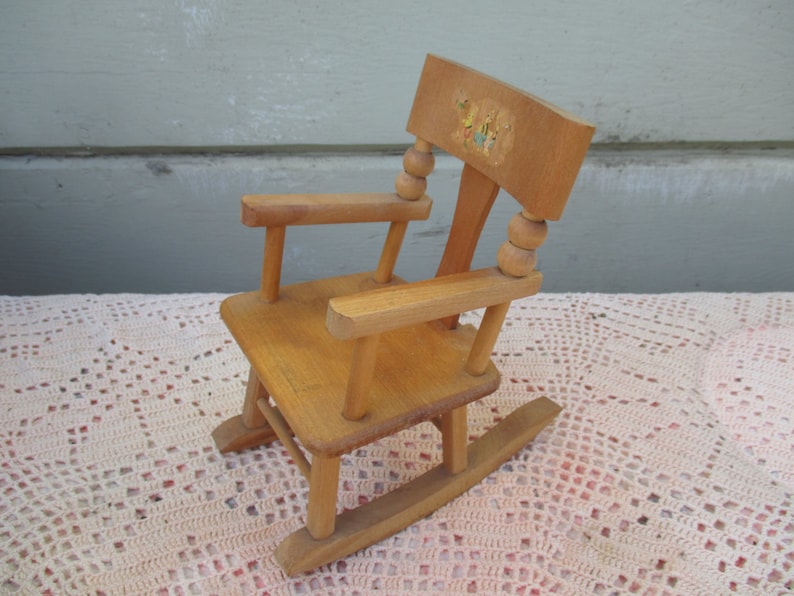 Vintage Strombecker Wood Rocking Chair Doll Dollhouse Mid | Etsy
