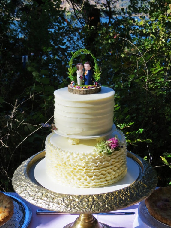 Wedding Cake Topper Rustic Garden Spring Summer Wedding Etsy