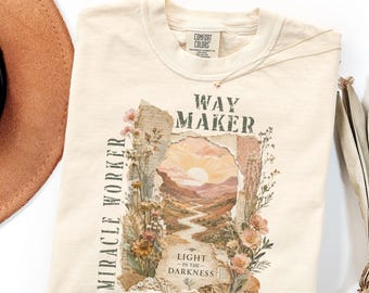 Comfort Colors Way Maker Shirt Gift, Vintage Christian Faith Tee