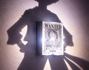 Lampe ombre portée Monkey D Luffy, veilleuse anime une pièce, décoration de chambre pirate