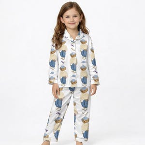 Conjunto de pijama Polo Bear Intarsia, estilo preppy, para madre e hijo. Long Kids