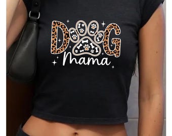 Camiseta para amantes de los perros con estampado de huellas de leopardo, regalo ideal para amantes de los perros, camiseta para mamás de mascotas, camiseta gráfica con estampado animal, regalo para amantes de los cachorros, camiseta casual para mujer.