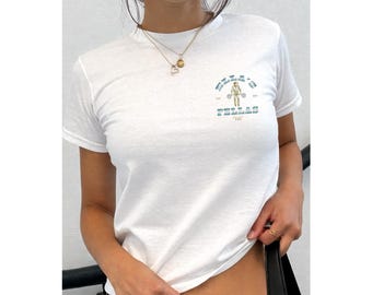 Ella's Fellas Club Western Baby Tee, Vintage Style Crop Baby tee, Baby tee Western Tee, Country Concert Apparel