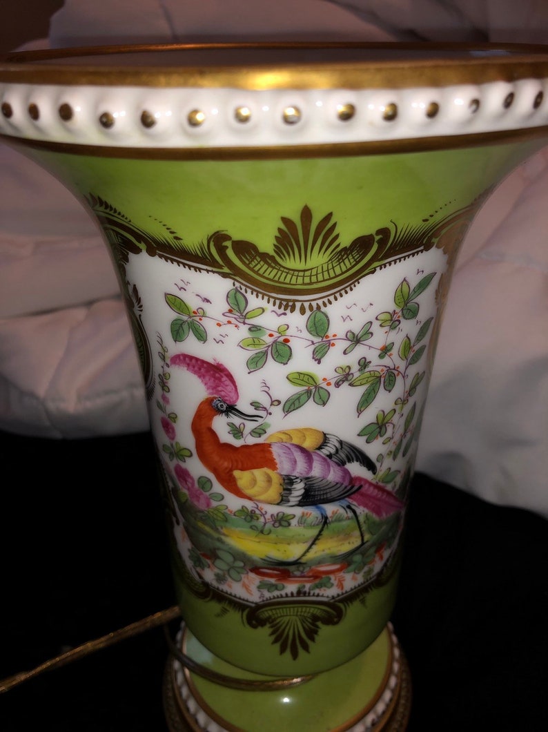 Vintage hand painted Art Deco uplight lamp