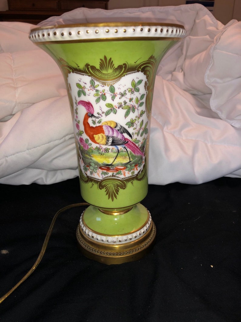 Vintage hand painted Art Deco uplight lamp