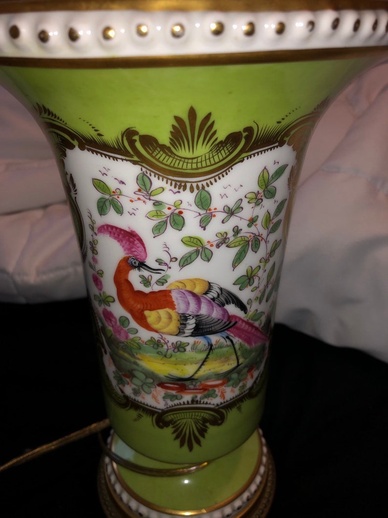 Vintage hand painted Art Deco uplight lamp