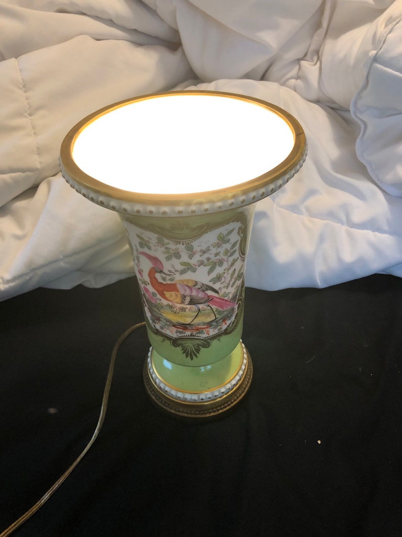 Vintage hand painted Art Deco uplight lamp