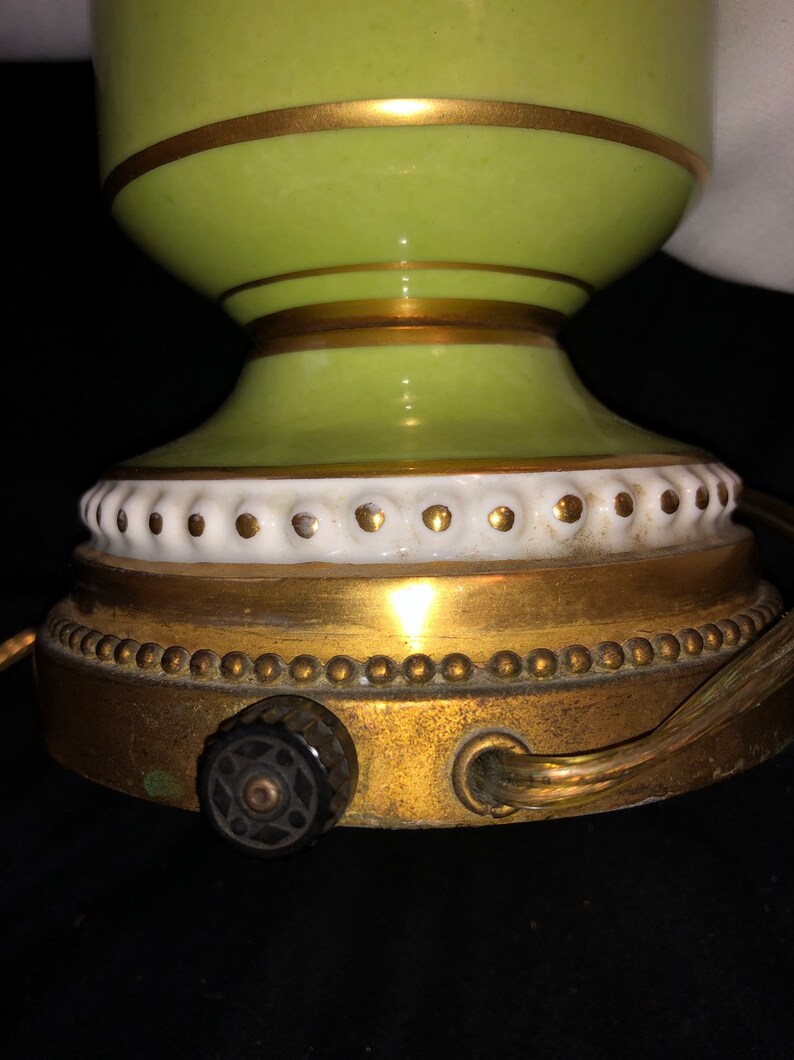Vintage hand painted Art Deco uplight lamp