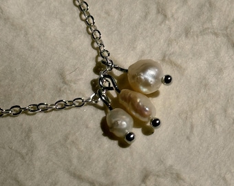 freshwater pearl chain anklet with silver components