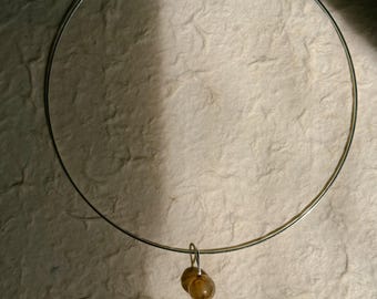 collar necklace with glass bead pendant