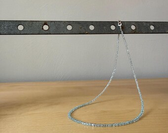glass seed beaded necklace with silver components