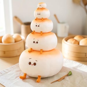 Kawaii Steamed Bread Plush Pillow, Cute Bread Plush Cushion, Super Soft Sleeping Pillow, Cozy Plush Toy, Room Decor Gift