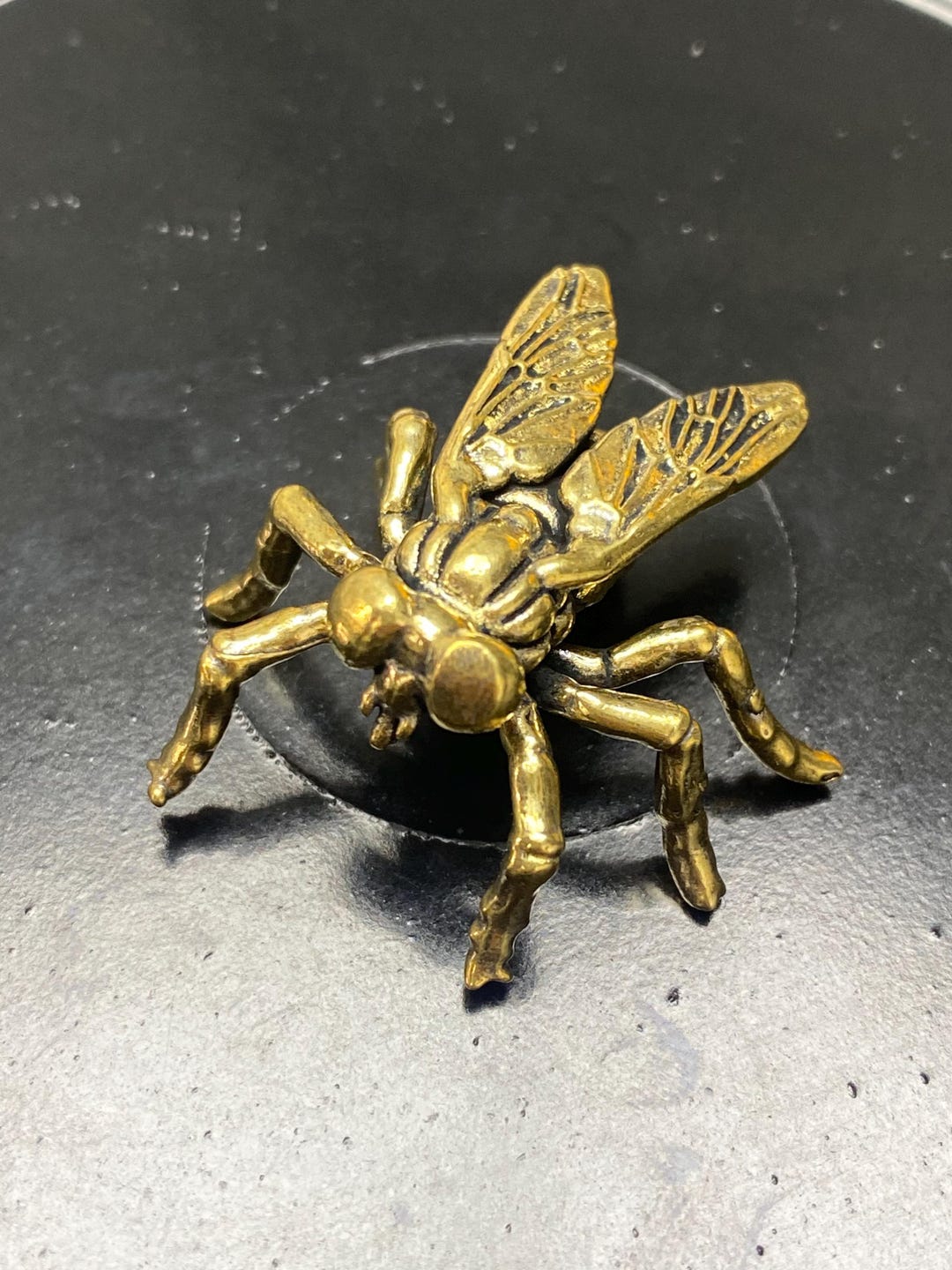 Fly Decor 2 Pieces Brass Fly Figurine Lucky Desk Decor Creative Wealth Tea Pet ...