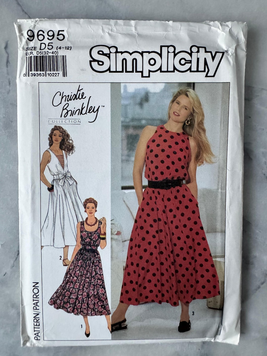 Simplicity R10711 1996 Vintage Simplicity 9695 – Christie Brinkley Pullover Dress in ...