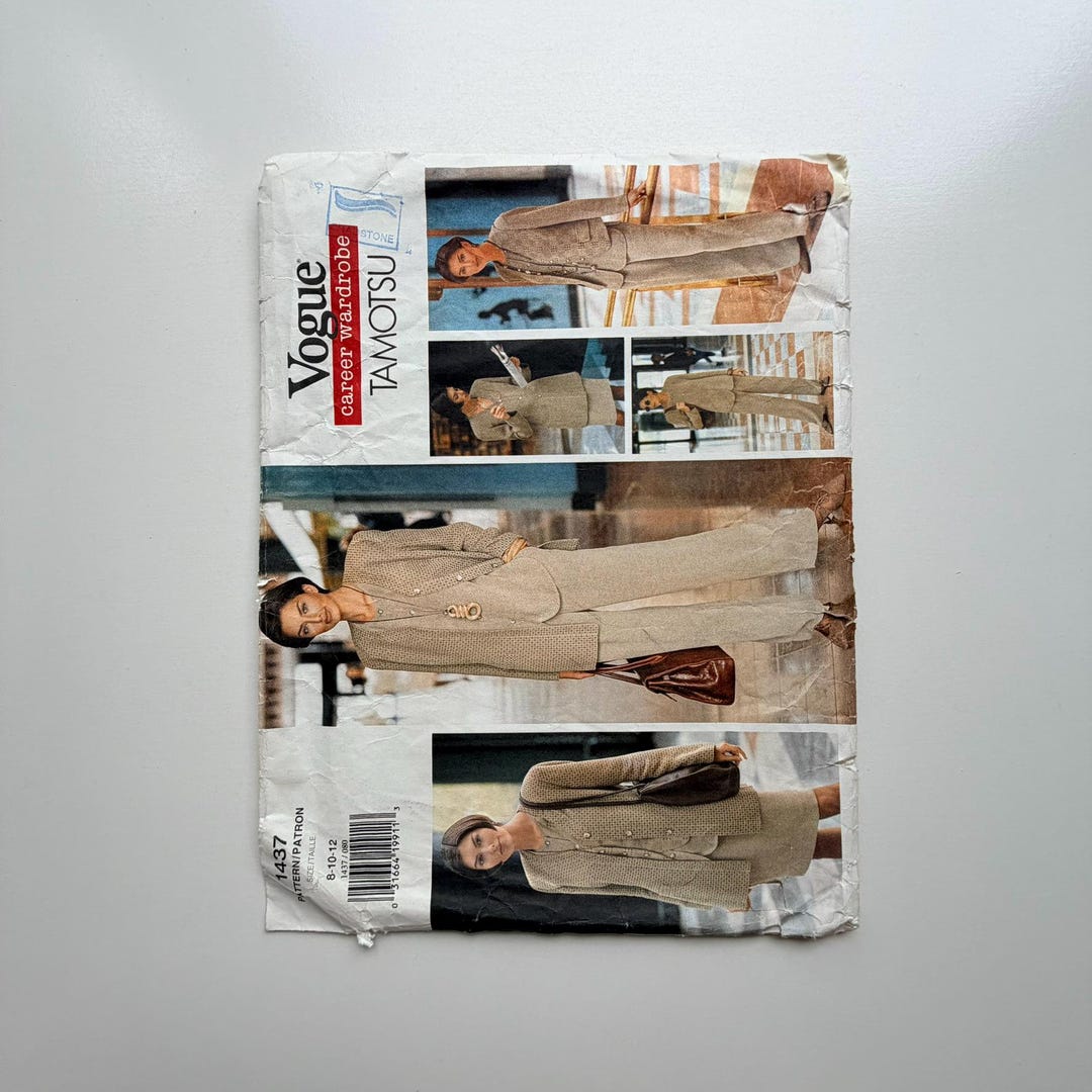 1995 Vogue 1437 Sewing Pattern by Tamotsu - Misses’ Jacket, Vest, Top ...